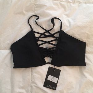 Missguided black bikini top